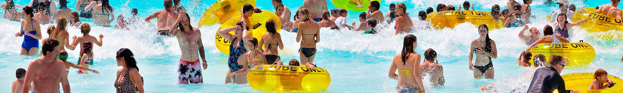 Crowd in the water at Water World Park